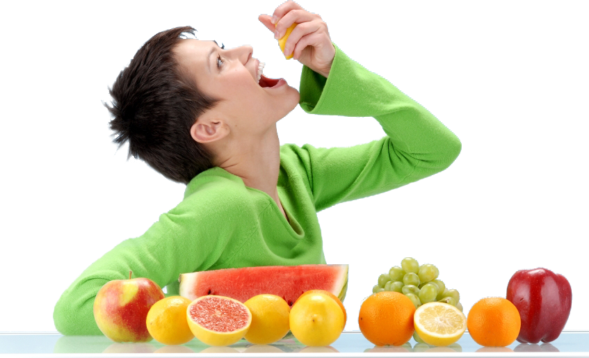 girl eating fruits- trans back